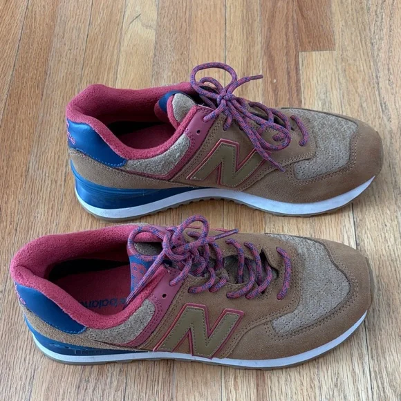 New Balance Women's Brown, Red & Navy Sneakers - Picture 4 of 7